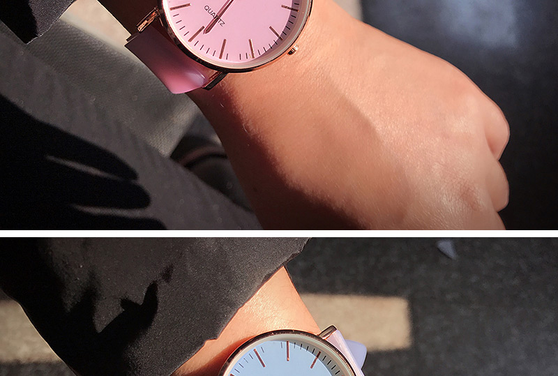 Fashion Pink Pure Color Decorated Watch,Ladies Watches