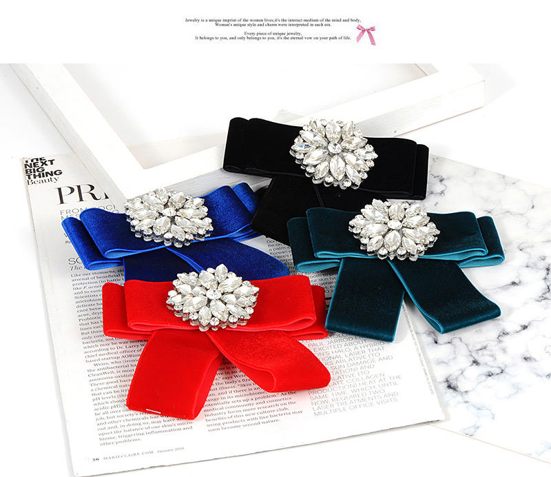 Fashion Red Flower Shape Decorated Bowknot Brooch,Korean Brooches