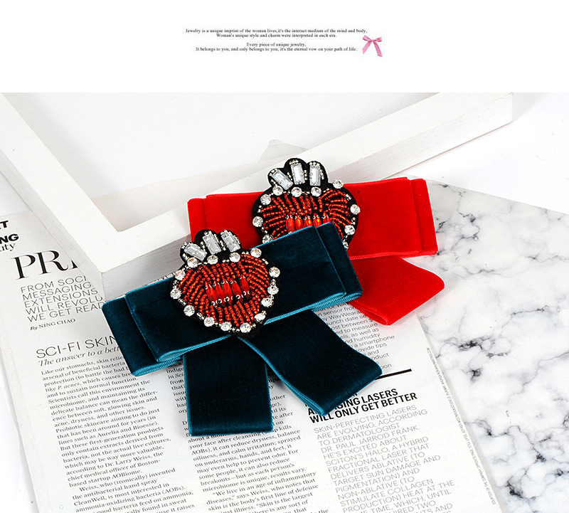 Lovely Red Heart Shape Decorated Brooch,Korean Brooches