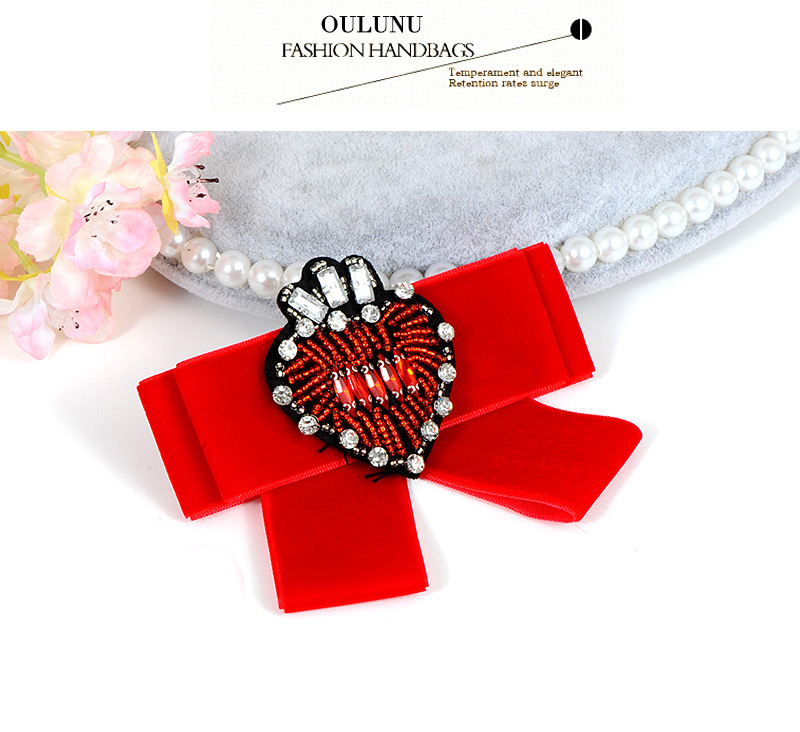 Lovely Red Heart Shape Decorated Brooch,Korean Brooches