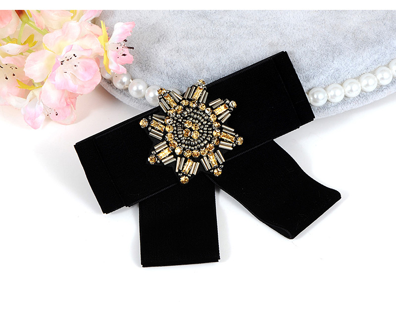 Lovely Black Flower Shape Decorated Brooch,Korean Brooches