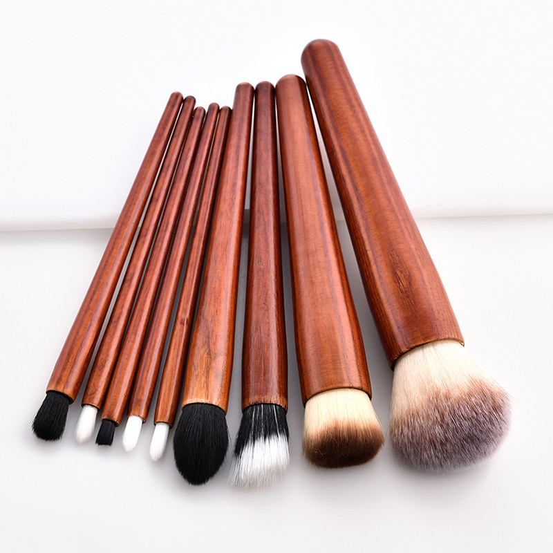 Fashion Brown Color-matching Decorated Brushes (9pcs),Beauty tools