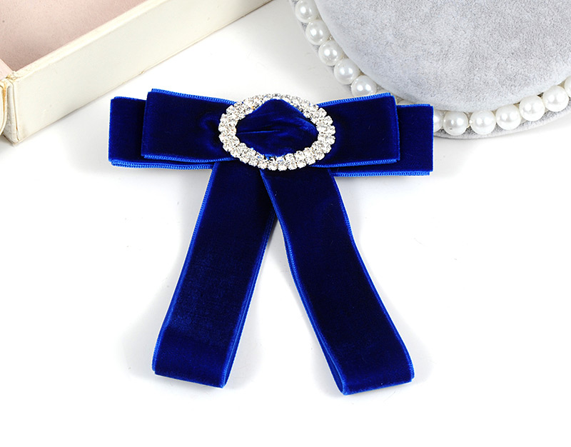 Elegant Sapphire Blue Oval Shape Decorayed Bowknot Brooch,Korean Brooches