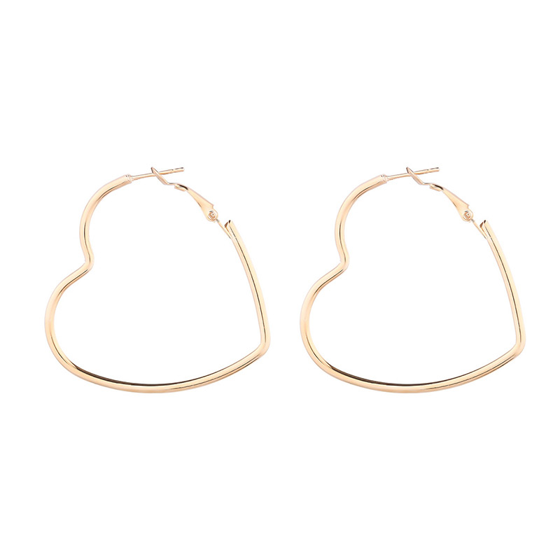 Fashion Silver Color Heart Shape Decorated Earrings,Hoop Earrings