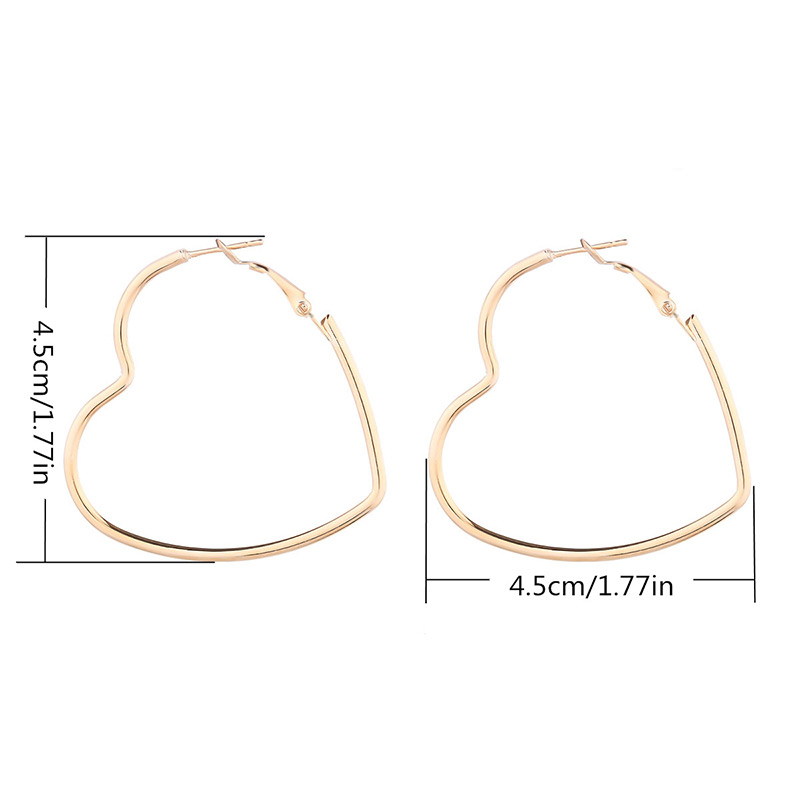 Fashion Gold Color Heart Shape Decorated Earrings,Hoop Earrings