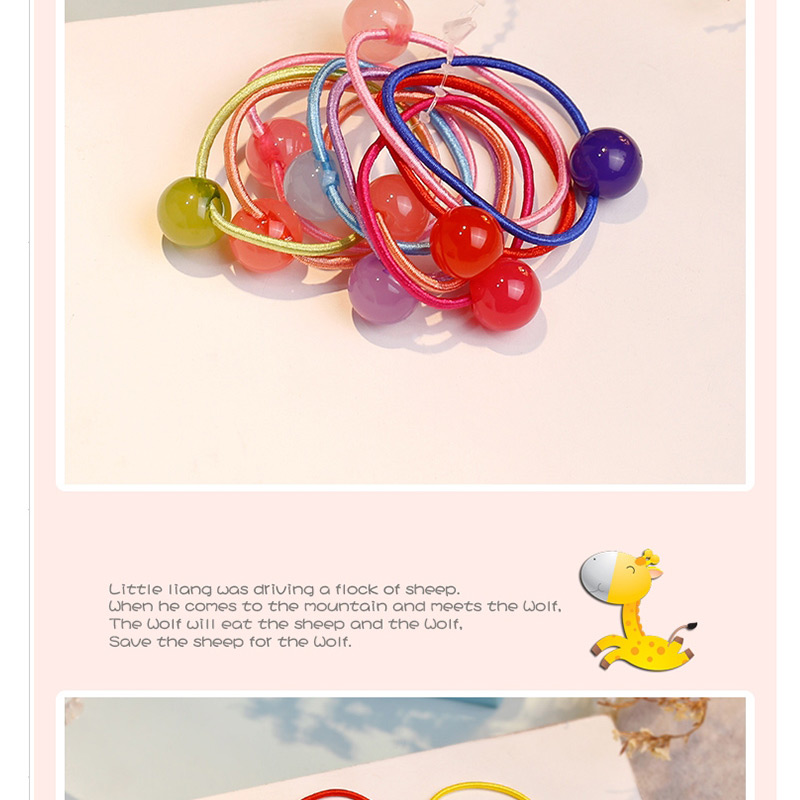 Fashion Multi-color Ball Shape Decorated Hair Band (10 Pcs),Kids Accessories