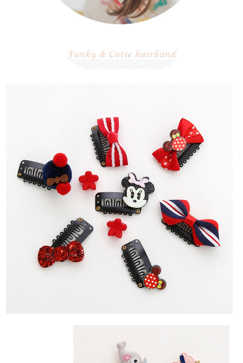 Fashion Red Heart&flower Shape Decorated Hair Clip (9 Pcs ),Kids Accessories
