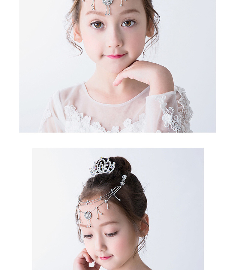 Fashion Blue Crown Shape Decorated Hair Clip(2 Pcs ),Kids Accessories