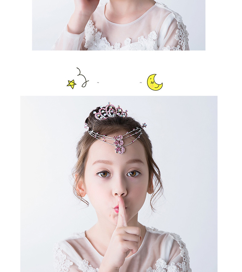 Fashion Blue Flower&crown Shape Decorated Hair Clip(2 Pcs ),Kids Accessories