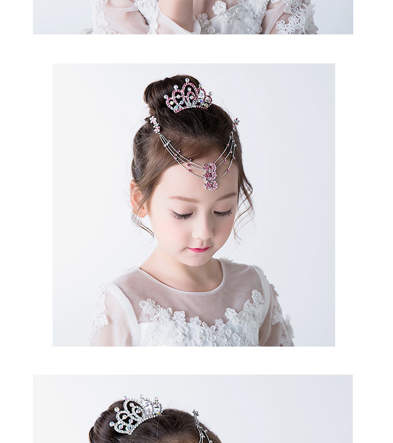 Fashion Blue Crown Shape Decorated Hair Clip(2 Pcs ),Kids Accessories