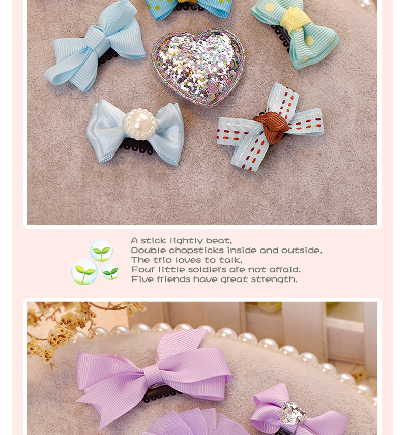 Lovely Pink Crown Shape Decorated Bowknot Hair Clip(6pcs),Kids Accessories