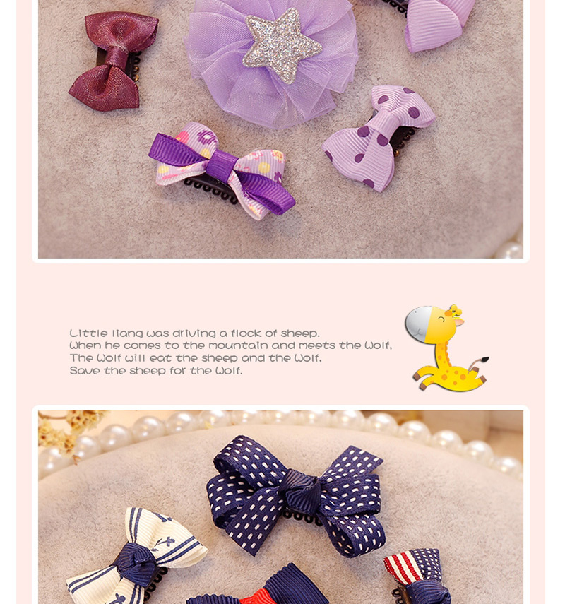Lovely Dark Blue Bowknot Shape Decorated Hair Clip(6pcs),Kids Accessories
