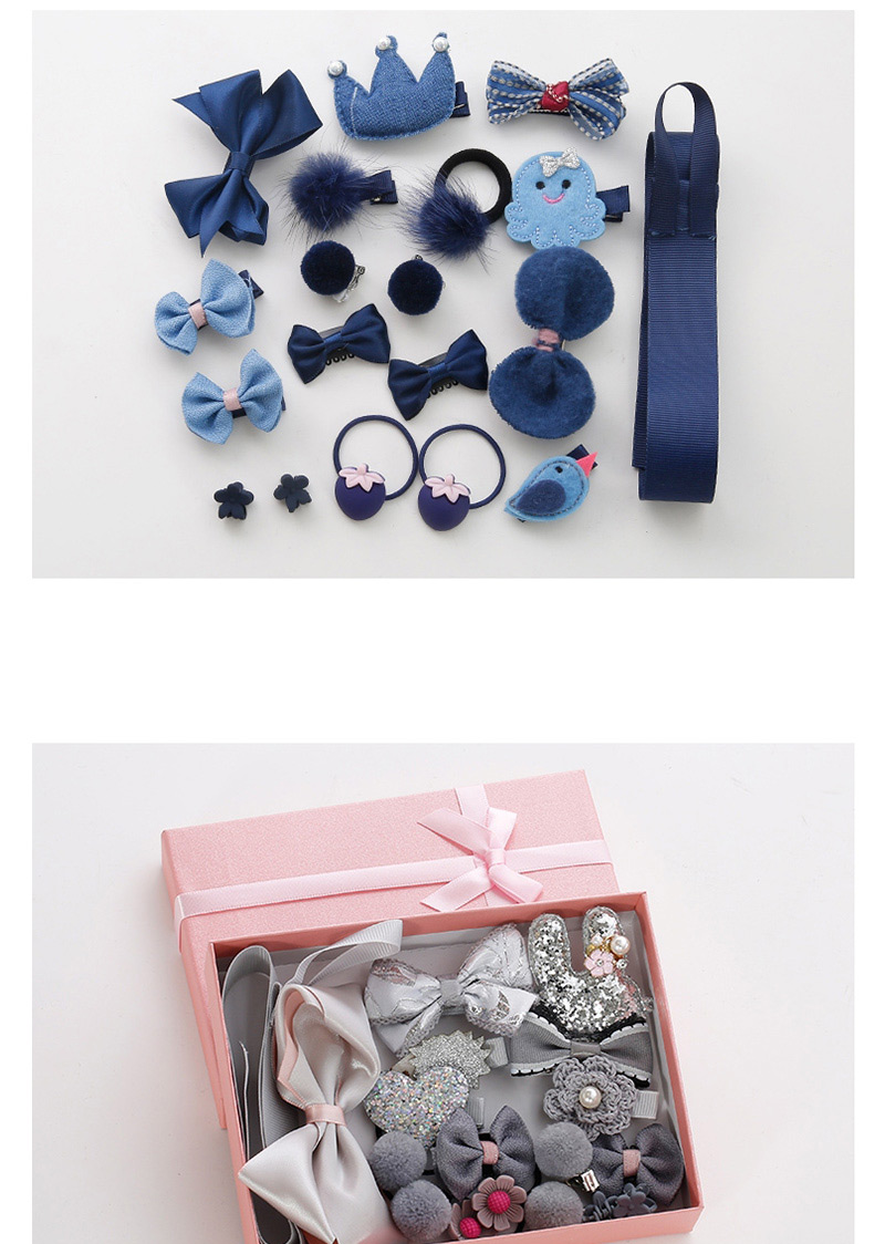 Fashion Gray Bowknot Shape Decorated Hair Clip(18pcs),Kids Accessories