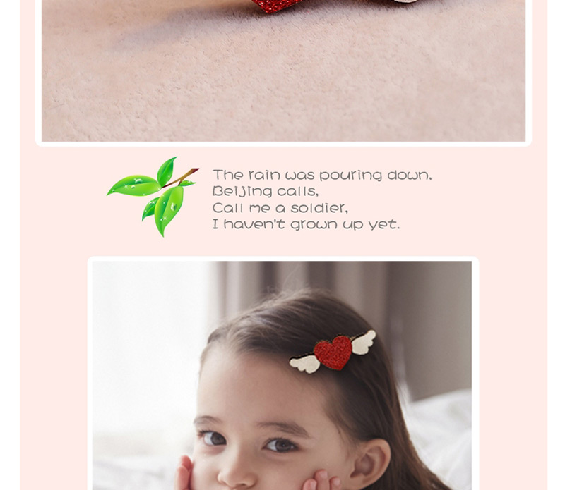 Lovely Pink Chinese Characters Shape Design Hair Clip,Hairpins