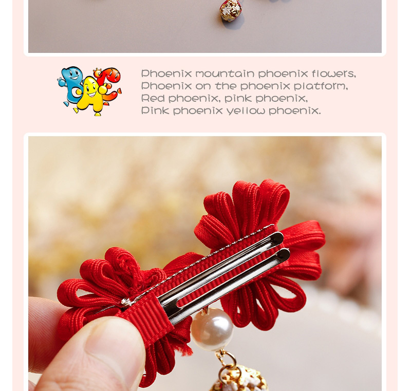 Lovely Red Chinese Knot Design Hair Clip(1pair),Hairpins