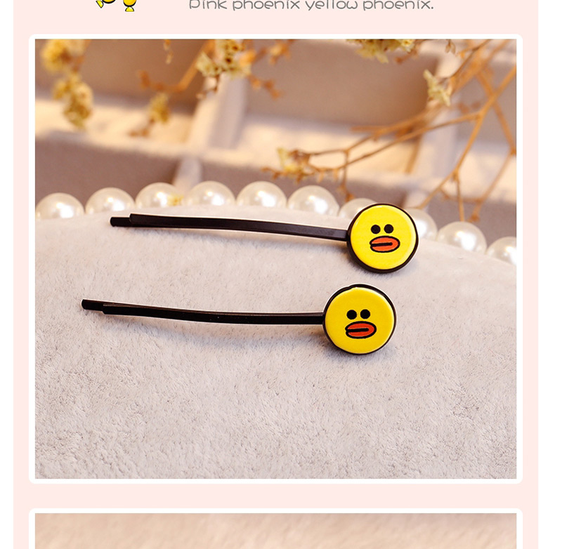 Lovely Yellow Cartoon Flowers Decorated Hair Clip(1pair),Hairpins