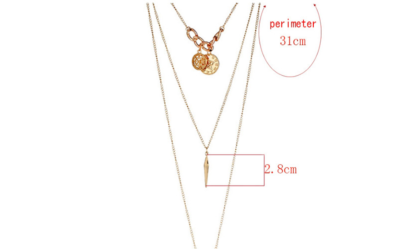 Fashion Gold Color Flower Pendant Decorated Multi-layer Necklace,Multi Strand Necklaces