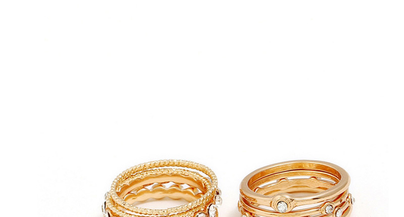 Fashion Gold Color Heart Shape Design Ring Sets(11pcs),Fashion Rings