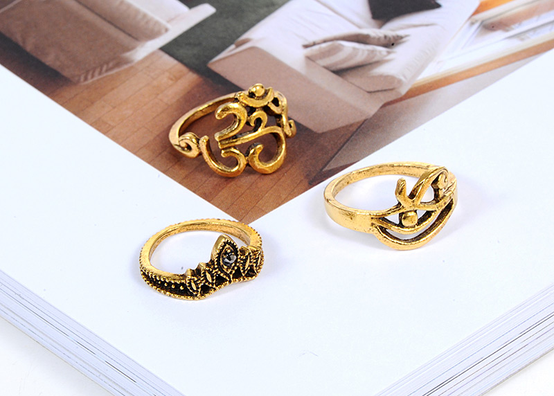 Bohemia Gold Color Elephant Shape Decorated Rings (11pcs),Rings Set
