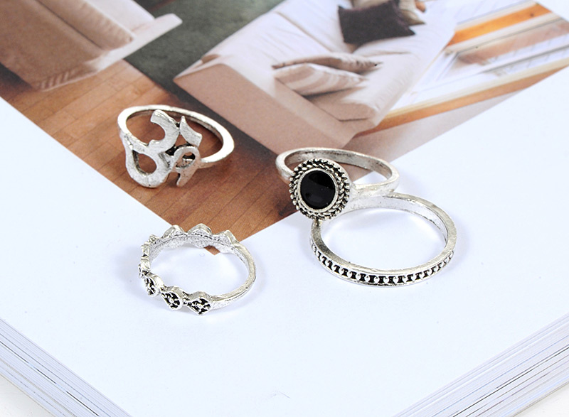Bohemia Silver Color Hollow Out Decorated Rings (11pcs),Rings Set