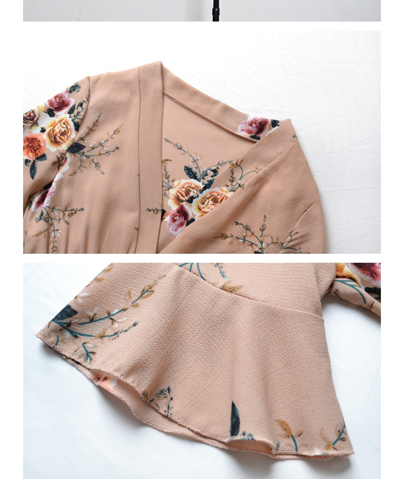 Fashion Khaki Flower Shape Decorated Jumpsuits,Pants