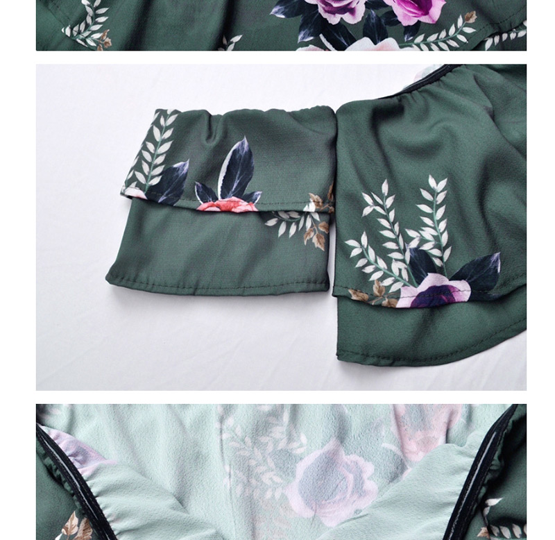 Elegant Green Off-the-shoulder Decorated Jumpsuits,Pants