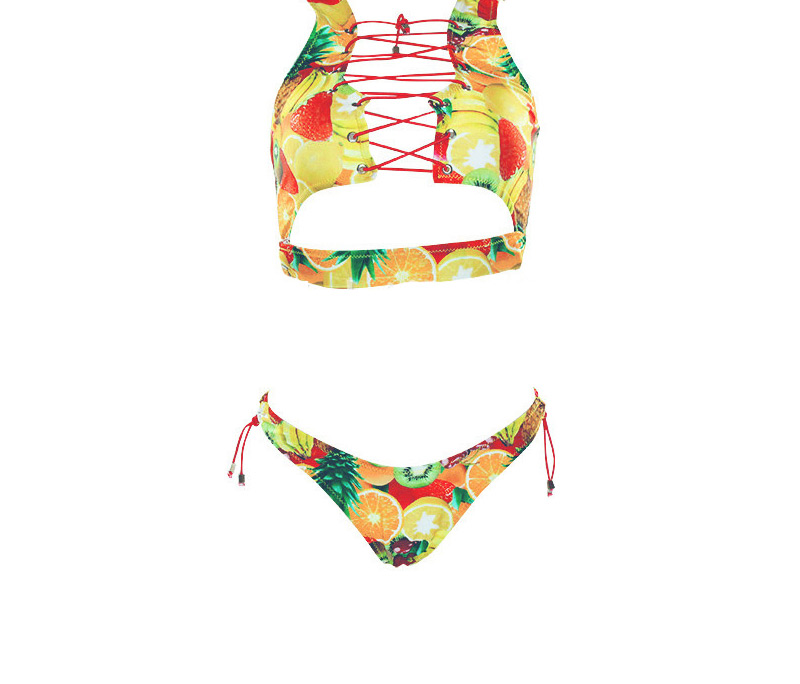 Sexy Yellow Strawberry Shape Decorated Swimwear,Bikini Sets