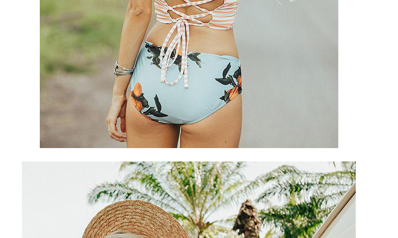 Lovely Orange Flower Shape Decorated Swimwear,Bikini Sets