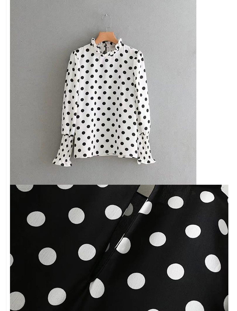 Fashion Black Dot Shape Decorated Blouse,Sunscreen Shirts