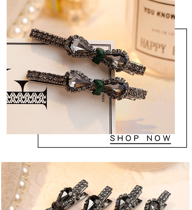 Lovely Calret Red Diamond Decorated Bowknot Shape Hair Clip(2pcs),Hairpins