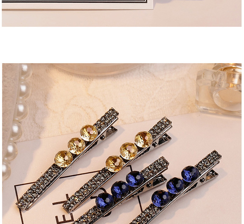 Lovely Champagne Full Diamond Decorated Hair Clip,Hairpins