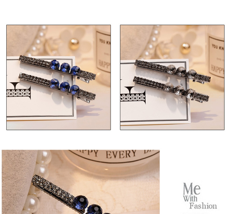 Lovely Dark Blue Full Diamond Decorated Hair Clip,Hairpins
