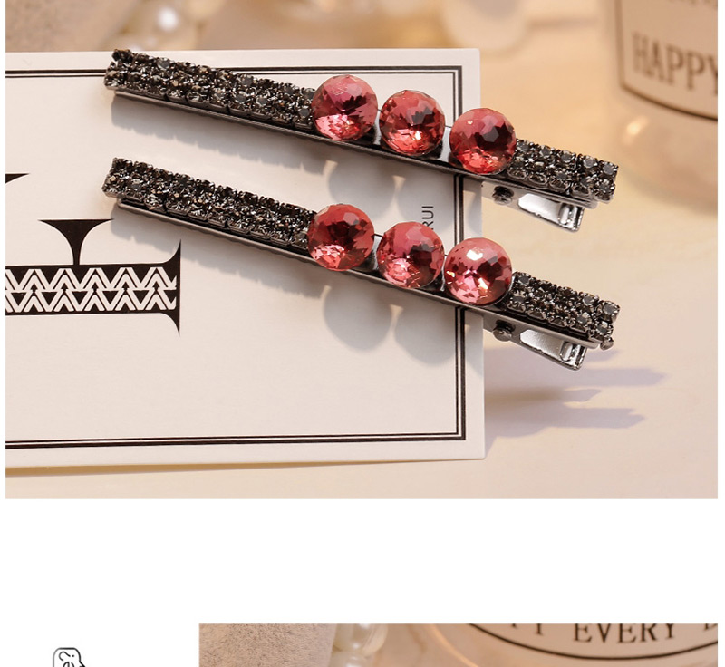Lovely Red Full Diamond Decorated Hair Clip,Hairpins