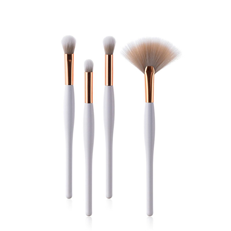 Fashion White Sector Shape Decorated Makeup Brush ( 4 Pcs),Beauty tools