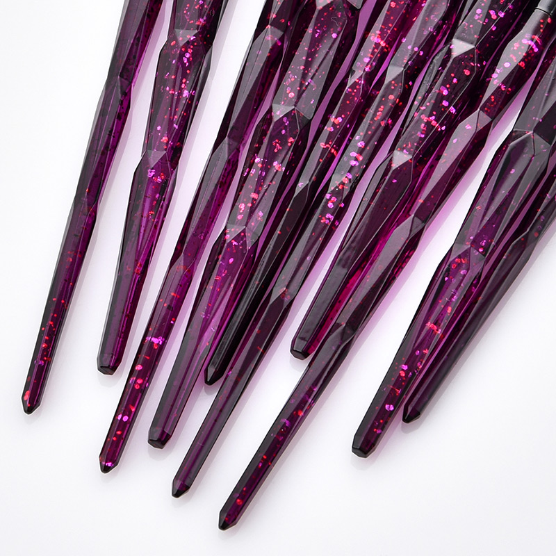 Fashion Purple Fan Shape Decorated Makeup Brushes (10pcs),Beauty tools