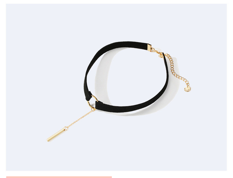 Fashion Gold Color+black Circular Ring Shape Decorated Choker,Multi Strand Necklaces