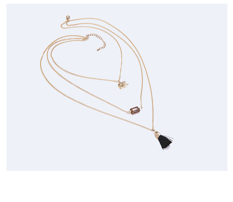 Fashion Gold Color Elephant Shape Decorated Necklace,Multi Strand Necklaces