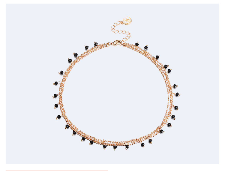 Elegant Gold Color Round Shape Decorated Necklace,Multi Strand Necklaces