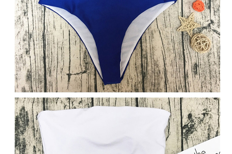 Fashion Sapphire Blue Pure Color Decorated Swimwear,Bikini Sets