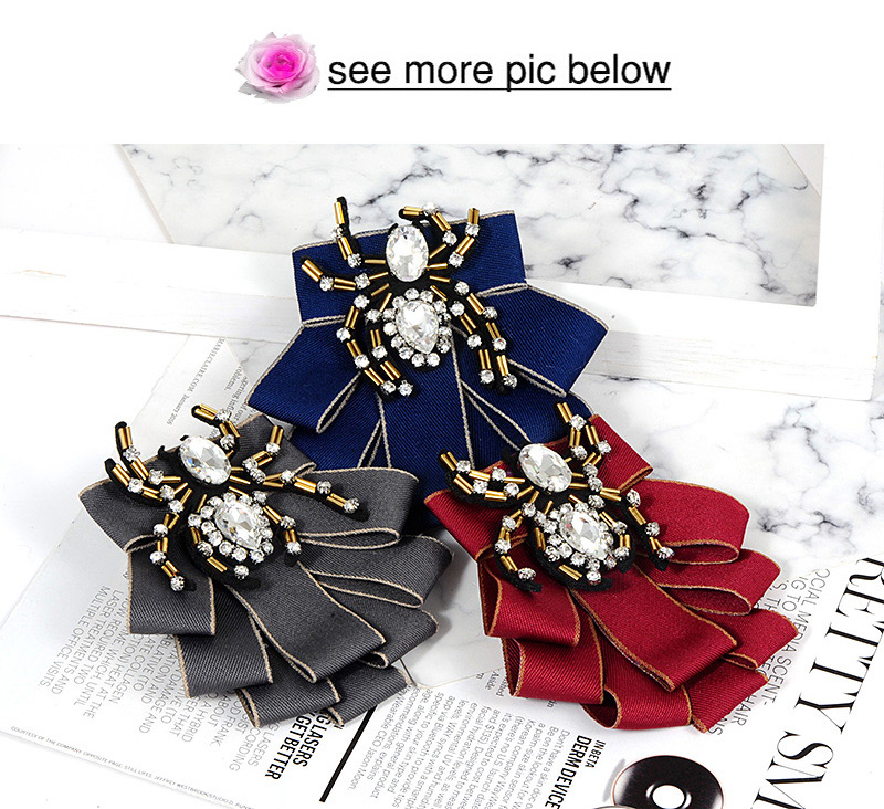 Fashion Red Spider Shape Decorated Bowknot Brooch,Korean Brooches