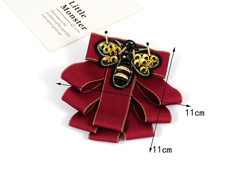 Fashion Red Bee Shape Decorated Bowknot Brooch,Korean Brooches
