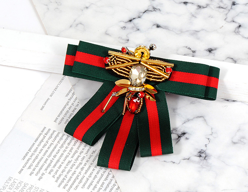 Fashion Red+green Bee Shape Decorated Bowknot Brooch,Korean Brooches