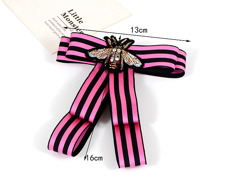 Fashion Plum Red +black Embroidered Insect Decorated Bowknot Brooch,Korean Brooches