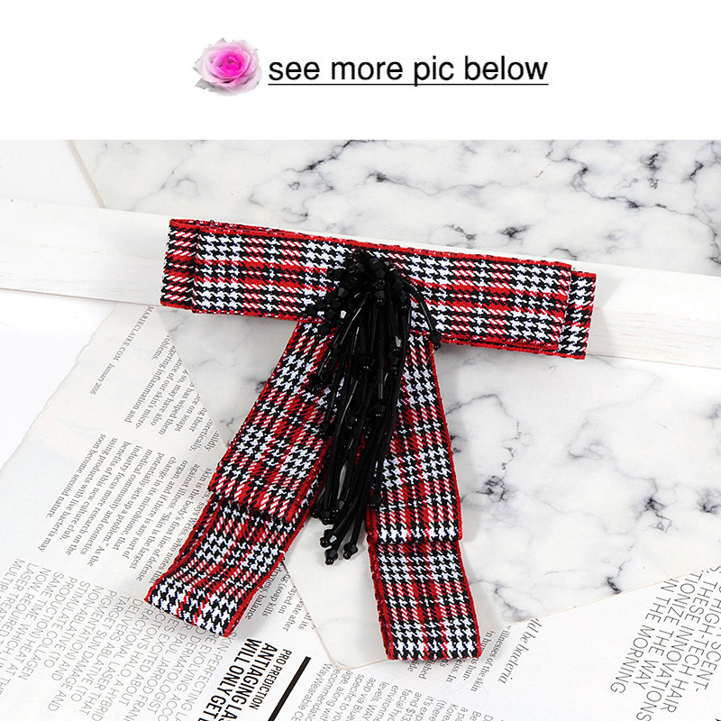 Fashion Red+white Tassel Decorated Bowknot Brooch,Korean Brooches