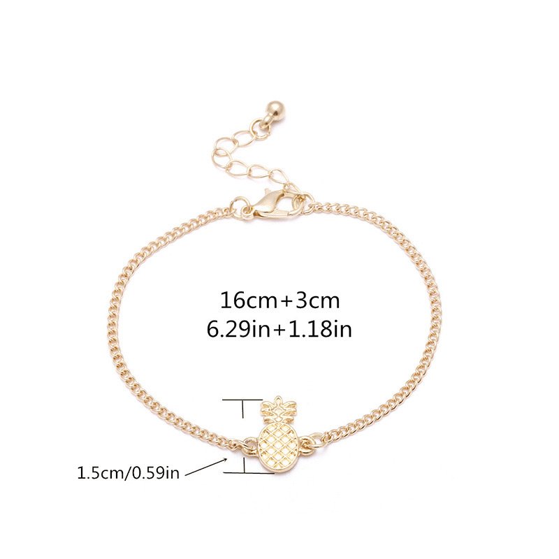 Elegant Gold Color Pineapple Shape Decorated Bracelet,Bracelets Set