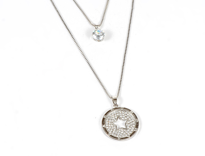 Fashion Silver Color Star Shape Decorated Necklace,Pendants
