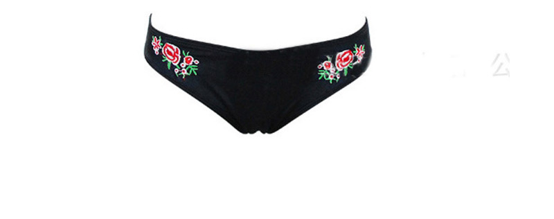 Bohemia Black Embroidery Flowers Decorated Swimwear,Bikini Sets