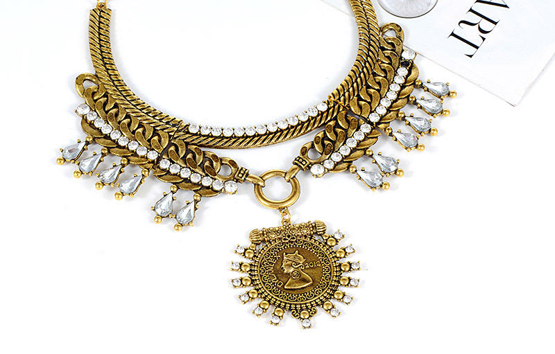 Fashion Silver Color Diamond Decorated Multi-layer Necklace,Bib Necklaces