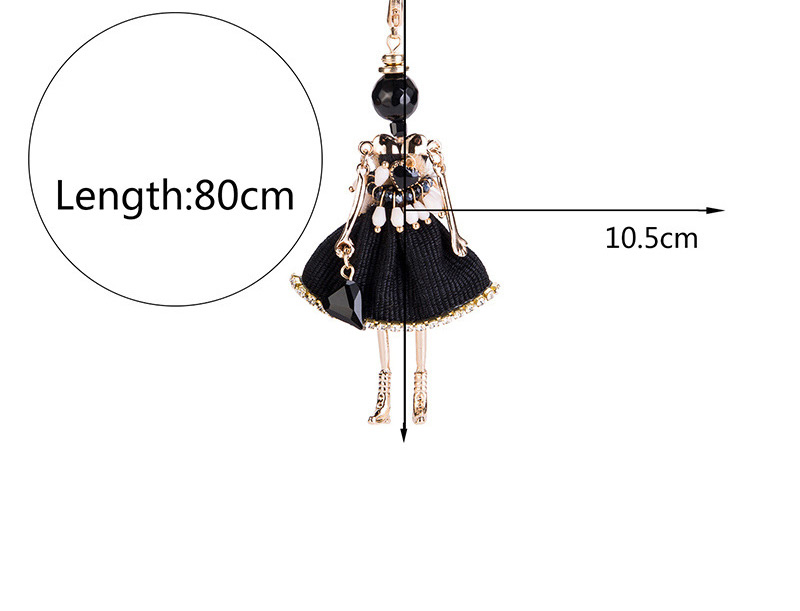 Fashion Black Ballerina Girl Decorated Long Necklace,Pendants