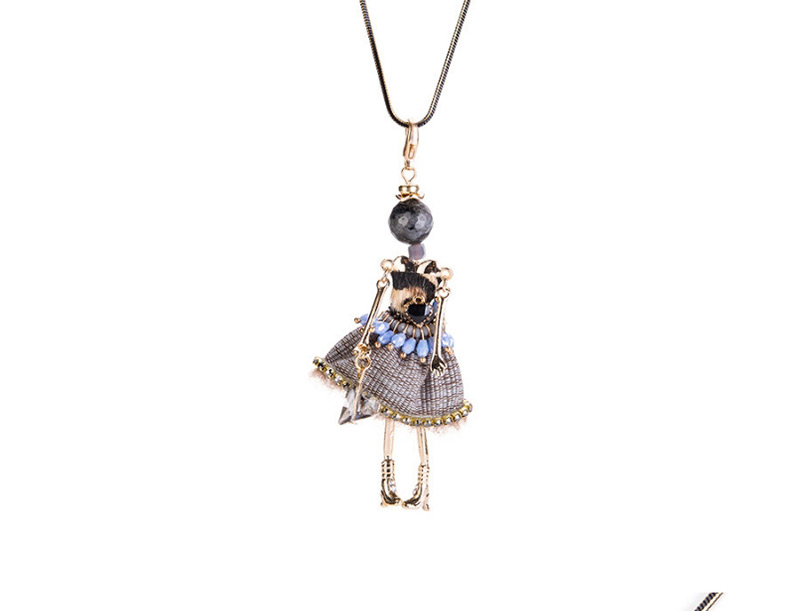 Fashion Black Ballerina Girl Decorated Long Necklace,Pendants